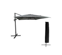 Parasol Déporté Molokai Carré 3x3m Gris + Housse Gris