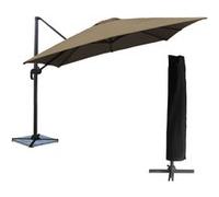 Parasol déporté MOLOKAI carré 3x3m taupe + housse Taupe G