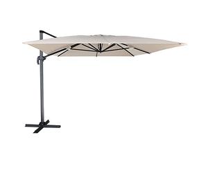 Parasol déporté Molokai rectangulaire 3x4m Beige avec manivelle. Parasol déporté inclinable, Rabattable et Rotatif avec Housse de Protection.