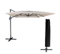 Parasol déporté MOLOKAI rectangulaire 3x4m beige + housse