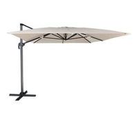 Happy Garden Parasol déporté Molokai rectangulaire 3x4 m beige inclinable rotatif + housse beige