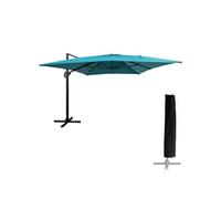 Parasol Happy Garden Parasol déporté MOLOKAI rectangulaire 3x4m bleu + housse