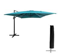 Parasol Happy Garden Parasol déporté MOLOKAI rectangulaire 3x4m bleu + housse