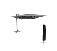 Parasol déporté MOLOKAI rectangulaire 3x4m gris + housse