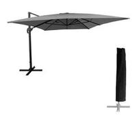 Parasol déporté MOLOKAI rectangulaire 3x4m gris + housse Gris G