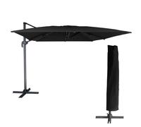 Parasol déporté molokai rectangulaire 3x4m noir + housse