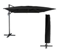 Parasol déporté MOLOKAI rectangulaire 3x4m noir + housse Noir G