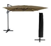Parasol déporté MOLOKAI rectangulaire 3x4m taupe + housse Taupe G