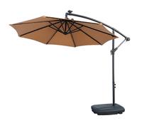 Parasol déporté Netspa avec LED solaires intégrées + pied