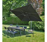 Parasol déporté noir 4x3 m mercuria