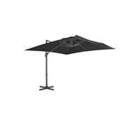Parasol déporté - - Noir - Mât en aluminium - Rotation 360° - Protection UV
