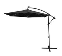 Parasol Déporté Noir SANS BASE Incinable Ombrage de 3M 1 24 LED Protection UV