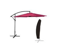 Parasol déporté OAHU rond 3,50m de diamètre fuchsia + housse