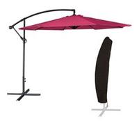 Parasol déporté OAHU rond 3,50m de diamètre fuchsia + housse Fuchsia G