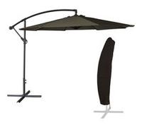 Parasol déporté OAHU rond 3,50m de diamètre gris + housse Gris G