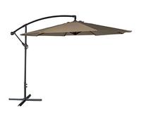 Parasol déporté OAHU Rond 3,50m de diamètre Taupe avec manivelle. Parasol déporté inclinable et Rabattable.