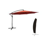 Parasol Déporté Oahu Rond 3,50m De Diamètre Terracotta + Housse