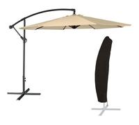 Parasol Déporté Oahu Rond 3m De Diamètre Beige + Housse Beige