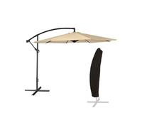 Parasol déporté OAHU rond 3m de diamètre beige + housse