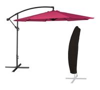 Parasol déporté OAHU rond 3m de diamètre fuchsia + housse