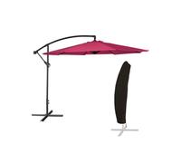 Parasol déporté OAHU rond 3m de diamètre fuchsia + housse