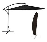 Parasol déporté OAHU rond 3m de diamètre noir + housse Noir G