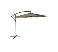 Happy Garden Parasol déporté OAHU rond 3m manivelle inclinable rabattable Taupe