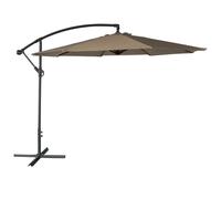 Happy Garden Parasol déporté OAHU rond 3m manivelle inclinable rabattable Taupe