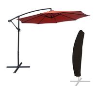 Parasol Happy Garden Parasol déporté OAHU rond 3m de diamètre terracotta + housse
