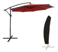 Happy Garden Parasol déporté OAHU rond 3 m de diamètre terracotta avec manivelle + housse
