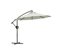 Parasol déporté octogonal inclinable Ø 2,93 x 2,60 m avec pied métal époxy alu crème