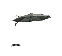 Parasol Déporté Octogonal Inclinable Manivelle Avec Pied En Acier Ø 2,94 X 2,48h M Gris