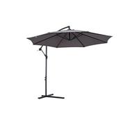 Outsunny Parasol déporté octogonal inclinable à manivelle Pied acier 3 x 2,5 m Gris
