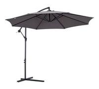 Outsunny Parasol déporté octogonal inclinable manivelle avec pied en acier Ø 3 x 2,5H m gris