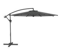 Parasol déporté octogonal inclinable rabattable diamètre 2,97 m parasol de jardin avec pied en croix anthracite Gris G