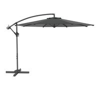 Outsunny Parasol déporté octogonal rabattable diamètre 3 m parasol de jardin avec pied en croix gris foncé