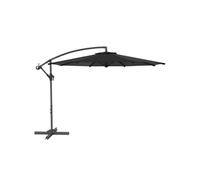 Parasol déporté octogonal inclinable rabattable diamètre 2,97 m parasol de jardin avec pied en croix noir Noir
