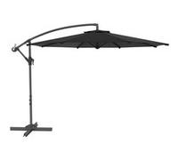 Parasol déporté octogonal inclinable rabattable diamètre 2,97 m parasol de jardin avec pied en croix noir Noir
