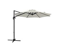 Parasol Deporte Octogonale Ø300cm de Plage - Parasol Déporté 3x3 M Beige Aluminium - Parasol Plage, Balcon, pour Patio