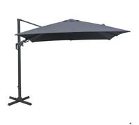 Proloisirs – Parasol déporté orientable NH 360° inclinable gauche/droite 3 x 3 m Gris