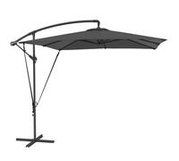 Outsunny Parasol Déporté 2,5 x 2,5 m Toile Ajustable Manivelle Gris Foncé