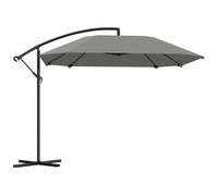 Parasol déporté - Outsunny - inclinable - avec Base, Manivelle - toile polyester 180 g/m² - 304 x 260 x 245 cm - Gris Foncé