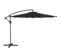 Parasol déporté - Outsunny - octogonal - rabattable - Ø 3 m - avec pied en croix - noir
