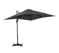 Outsunny Parasol déporté carré inclinable manivelle avec pied en métal dim. 2,5L x 2,5l m alu. polyester haute densité gris