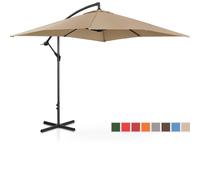 Uniprodo Parasol déporté - Taupe - Rectangulaire - 250 x 250 cm - Inclinable UNI_UMBRELLA_SQ250TA_N