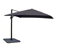 Parasol Déporté Professionnel 3,5 X 3,5 M En Aluminium Et Polyester 220 G/M² Avec Pied Et Croisillon Anthracite 04_0011035 Multicolore