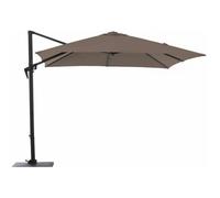 Parasol déporté rectangulaire en aluminium 3x4m Roma taupe.