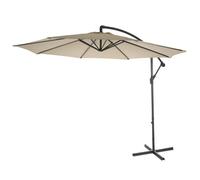 Parasol deporte protection solaire Ø 3m inclinable polyester/acier 11kg creme sans support 04_0000943
