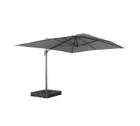 Parasol déporté rectangulaire 3x4m gris + dalles à lester 50x50cm - Antibes