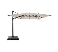 Parasol déporté rectangulaire 3x4m + housse et dalles à lester 98x98cm beige - Ombrea